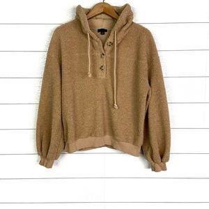 CURRENT AIR Sherpa Teddy Hoodie Brown Medium Comfy
